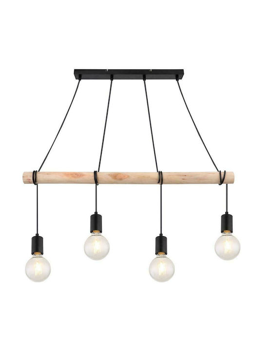 Rabalux Pablo Pendant Chandelier Rail for 4 Bulbs E27 Black