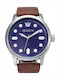 Season Time Ceas Barbat 48mm Baterie cu Curea din Piele Maro