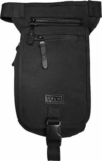 Polo Canvas Leg Military Pouch Thigh Black 3lt