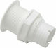 Eval Boat Gutter Water Flow with 1-1/2" Thread with Stainless Steel Flange Black
