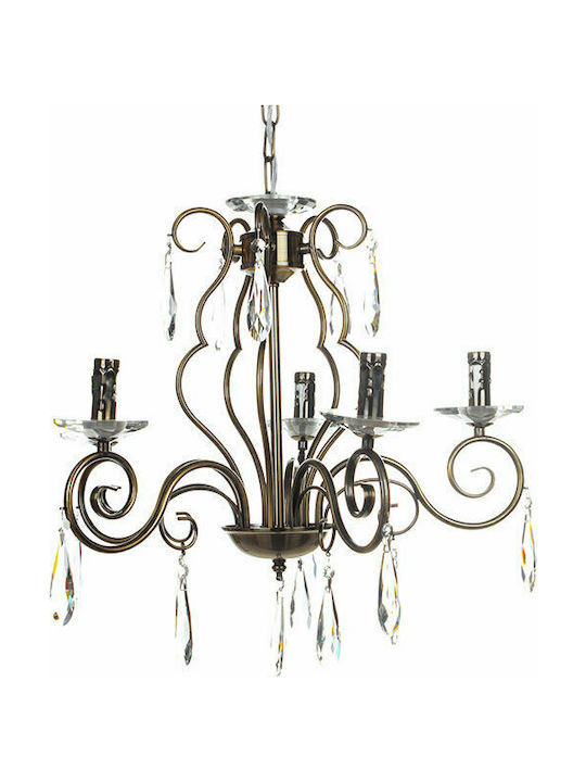 Keskor Chandelier with Crystals 5xE14 Bronze 56cm 9016-5