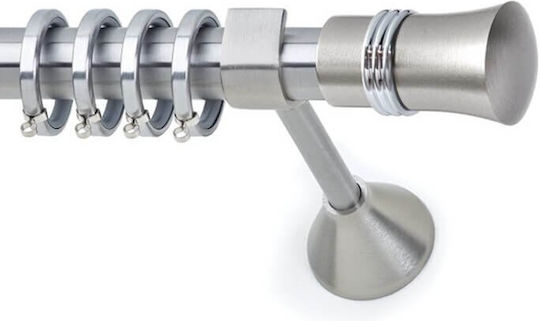 Anartisi Metallisch Vorhangstange Leon Doppel mit Stange Φ25mm 360cm Nickel Satin