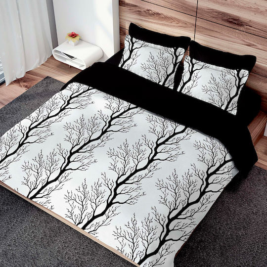 Makis Tselios Home Комплект Пухено Куинсайз 240x250бр Branches Екрю 3бр