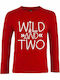 Children's Long Sleeve "WIld and TWO", Red