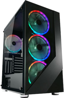 LC-Power Gaming 803W Lucid X Midi Tower Computer Case with Window Panel and RGB Lighting Black