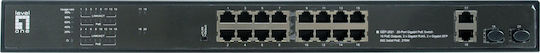 Level One GEP-2021 Unmanaged L2 PoE+ Switch με 16 Θύρες Gigabit (1Gbps) Ethernet και 2 SFP Θύρες