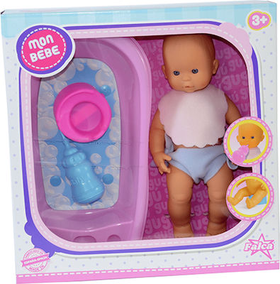 Falca Dolls Baby Doll Set Mon Bebe Bath for 3+ Years Old 35 cm.