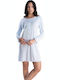 Rachel Winter Damen Nachthemd Hellblau