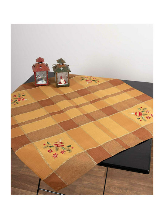 Silk Fashion Christmas Fabric Tablecloth Ornament L90xW90cm