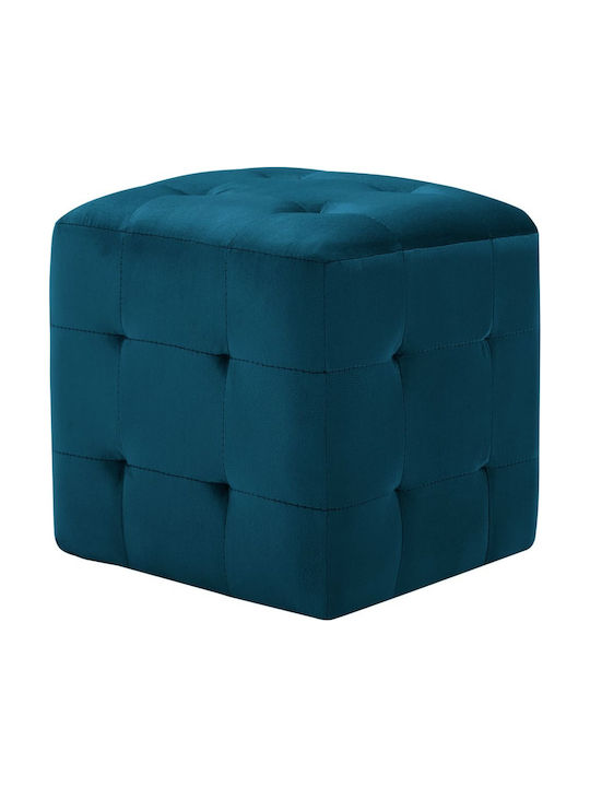 Stool For Living Room Upholstered with Velvet Blue 2pcs 30x30x30cm