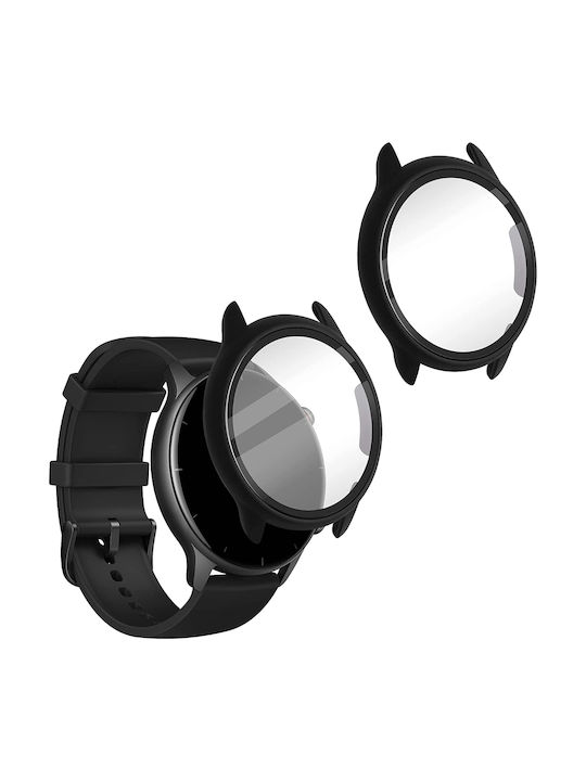 KWmobile 2-Pack Πλαστική Θήκη με Τζαμάκι σε Μαύρο χρώμα για το Amazfit GTR 2e