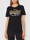 Superdry Damen Sportlich T-shirt Schwarz