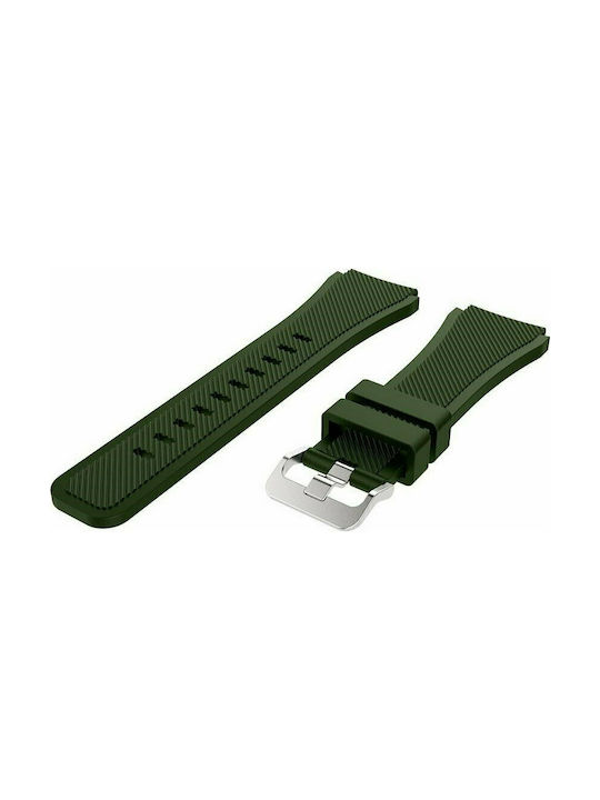 Twill Rubber Curea Silicon Verde armată (Galaxy Watch (46mm) / Gear S3 - Galaxy Watch (46mm) / Gear S3Huawei Watch 3 / Huawei Watch GT 2 Pro)