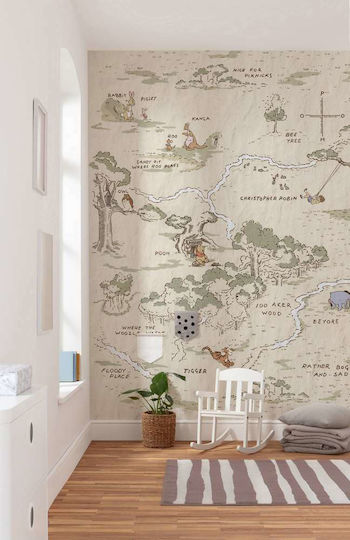 Komar Детски тапет Winnie the Pooh Map Ш200xВ280cm