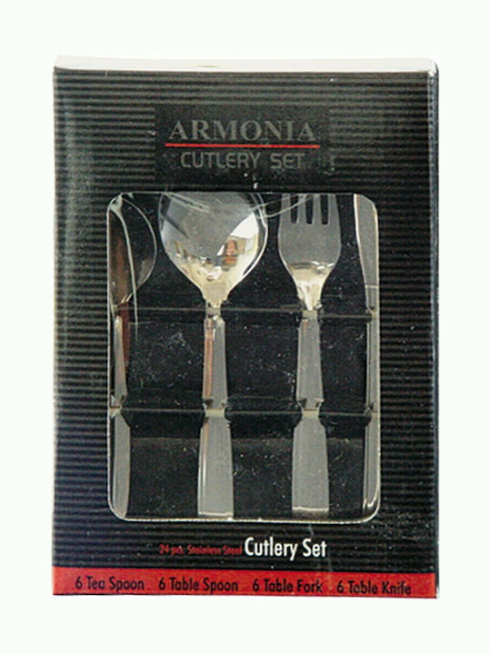 Cutlery Set Stainless Silver 24pcs