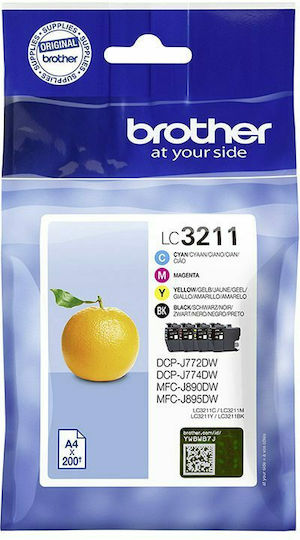 Brother LC-3211 Оригинален Пакет от 4 мастила за мастиленоструен принтер Жълт / Cyan / Магента / Черен (LC-3211VP)