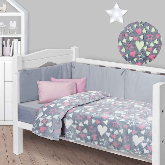 Das Home Blanket Cot Fleece Pink 110x150cm