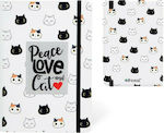 I-Total Cat Notebook A5 with Elastic White