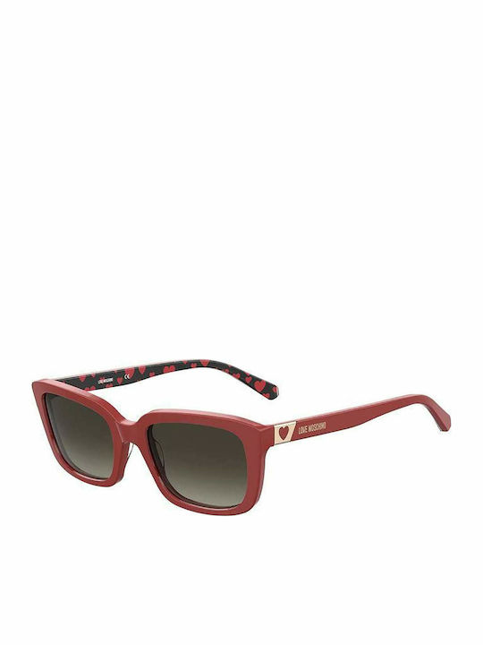 Moschino Women's Sunglasses with Red Plastic Frame and Gray Gradient Lens MOL042/S C9A/HA