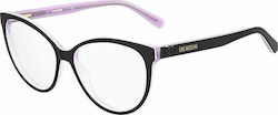 Moschino Love Plastic Eyeglass Frame Cat Eye Black MOL591 807