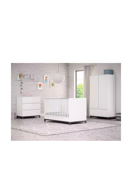 Casababy Rombo Σετ Βρεφικού Δωματίου με Κρεβάτι & Συρταριέρα Λευκό / Γκρι