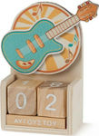 Christening Favor with Calendar Guitar made of Wood