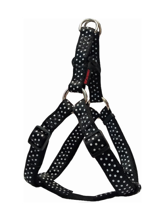 Pet Interest Dog Harness Motivo Dots Black Large 25mm x 55-82cm 3223-L