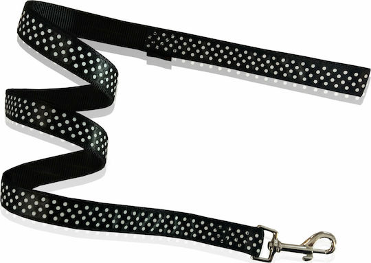 Pet Interest Каишка/Водач за Куче Каишка Dots Голям в Черен цвят 1.2m x 2.5cm