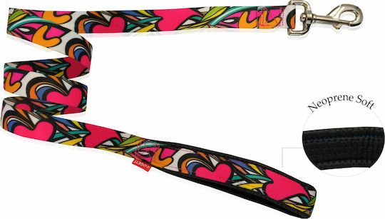 Pet Interest Dog Leash/Lead Strap Motivo Cuori L with Padding 1.20m