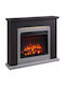 Richen Ektoras De podea Șemineu electric 2000W 101x88.3cm Negru