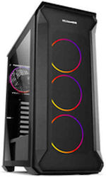 NOX Hummer Quantum Gaming Midi Tower Κουτί Υπολογιστή με RGB Φωτισμό Μαύρο