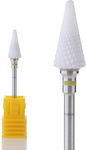 Tirch Cylinder 3/32XF Safety Nail Drill Ceramic Bit with Cone Head Yellow