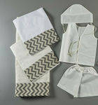 Nuova Vita Taufölzeug-Set L194 White Chevron-Grey 5Stück 08.00019.0342