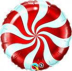 Balloon Foil Round Red Candy Swirl 45cm