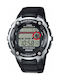 Casio Ψηφιακό Ανδρικό Ρολόι 47.7mm Μπαταρίας με Μαύρο Καουτσούκ Λουράκι