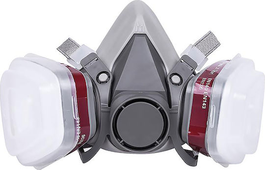 Finergo Mask Half Face With Filters and Prefilters A1P2R-One Size Activated Carbon
