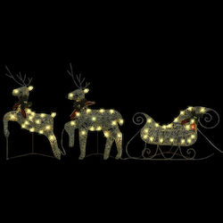 vidaXL Illuminated Metal Gold Reindeer vidaXL Illuminated Metal Gold Reindeer