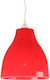 Keskor Μοντέρνο Κρεμαστό Φωτιστικό Μονόφωτο Καμπάνα με Ντουί E27 σε Κόκκινο Χρώμα