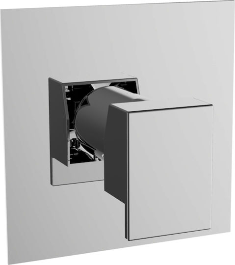 Ottone Meloda Thermostatics Built-in Faucet Mixer for Shower 5 Exits Silver