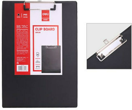 Deli Clipboard with Clamp Conference for Paper A4 Black 1pcs