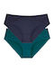 Dorina Damen Slip 2Pack mit Spitze Navy/Petrol