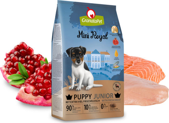 Granata Pet Foods Mini Royal 1кг Суха Храна без Зърнени храни за Кученца от Малки Породи с Птици и Сьомга