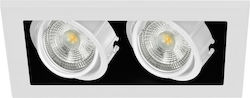 KT Lighting Mini Stealth Παραλληλόγραμμο Μεταλλικό Χωνευτό Σποτ με Ντουί GU10 Λευκό 1τμχ