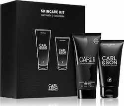 Carl & Son Men's Cosmetic Set Skincare Giftbox Suitable for All Skin Types with Face Cleanser / Face Cream 175ml