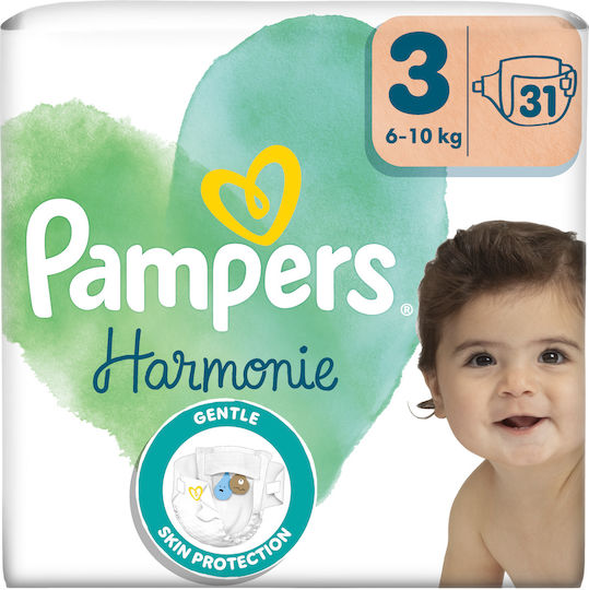 Pampers Πάνες με Αυτοκόλλητο Harmonie No. 3 για 6-10kg 31τμχ
