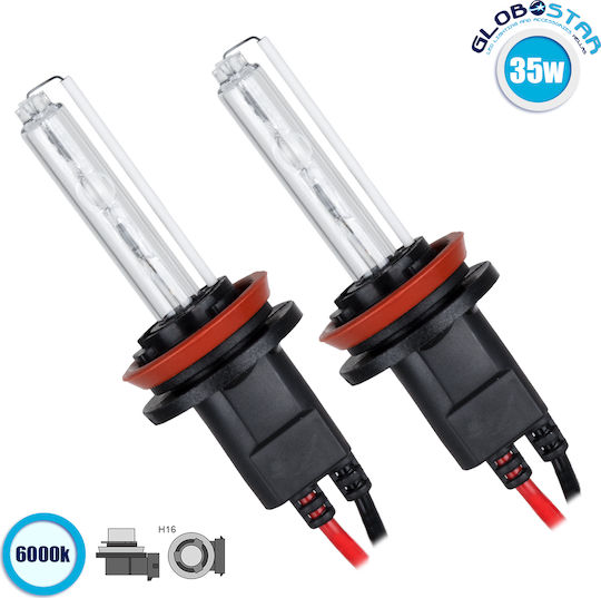 GloboStar Lampen Auto & Motorrad H16 Xenon 6000K Kaltes Weiß 24V 35W 2Stück