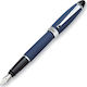 Aurora Ipsilon Satin Writing Pen Medium Blue made of Steel