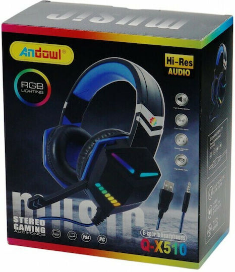 Andowl Q-X510 Over Ear Gaming Headset με σύνδεση 3.5mm / USB