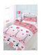 My Home Luxury Love Paris Set Kids Duvet Cover Single with Pillowcase Cotton Pink 160x240cm