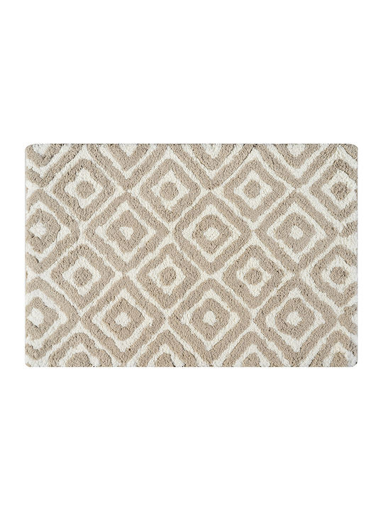 Beauty Home Non-Slip Cotton Bath Mat 3328TP Beige 60x90cm